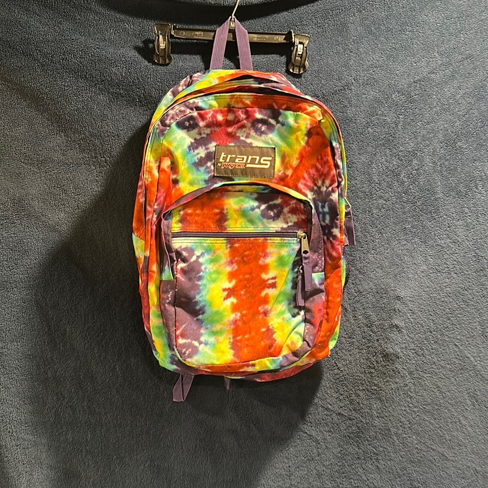 Rainbow tie dye trans by jansport backpack